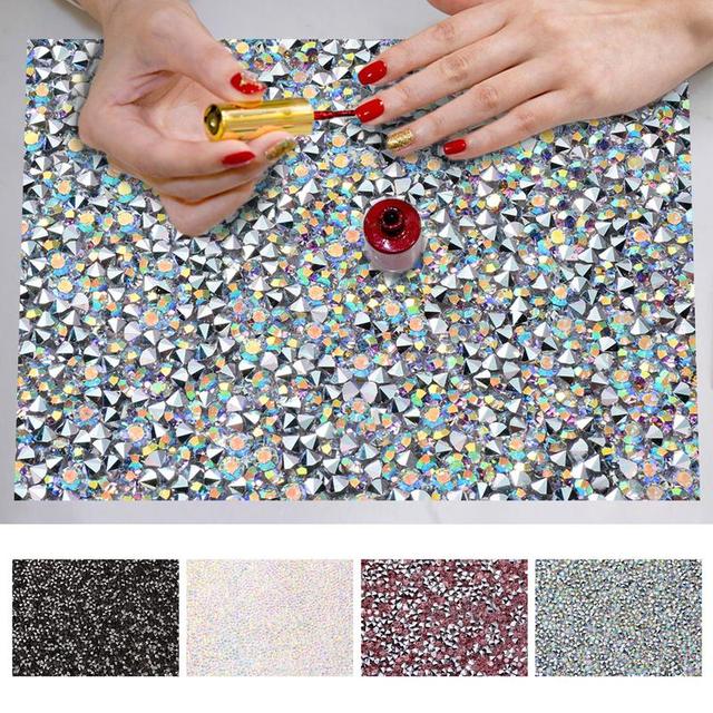 Nail Table Mat Art Mat For Table Shiny Nail Cushion Protect Desktop With PV  Rhinestone Shiny Appearance Easy Storage For Clay - AliExpress